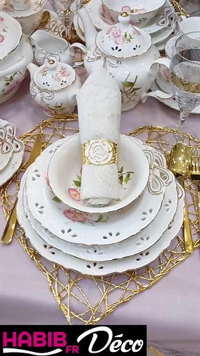 😍 service de table 121 pièces en porcelaine pour 12 personnes disponible chez Habib Déco 🥰 soyez les bienvenus 😊 | Habib Déco.