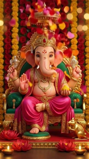 Ganesh Gajanan Maharaj ka smaran karta haiuske sab vighn door ho jaate hain 🙏Bappa morya ☘️🌷🚩💖