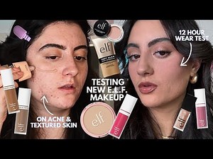 TESTING ELF MAKEUP on Unfiltered Textured/Acne Prone Skin FULL DAY WEAR TEST!