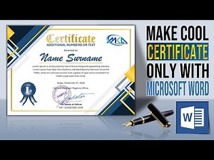 Make Cool and Elegant Certificate Design Using Just Ms Word