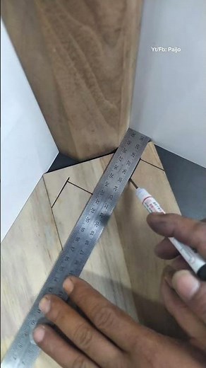 How to measure the position of a wooden corner #woodworking #carpenter #woodwork #homedecor #diy