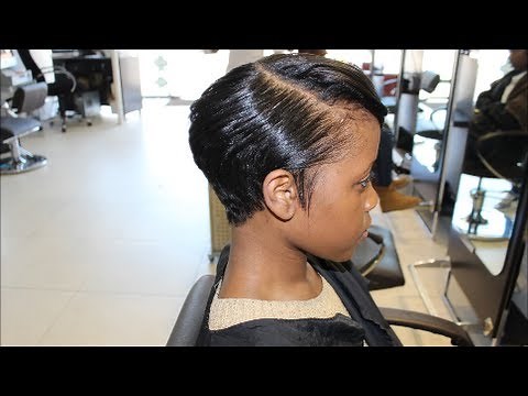 Salon Work| Meagan Good inspired cut... (from natural to relaxed)