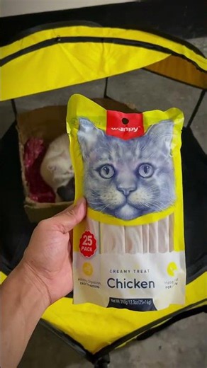 Bought Wanpy treats for Milky and Marjan. #catvideos