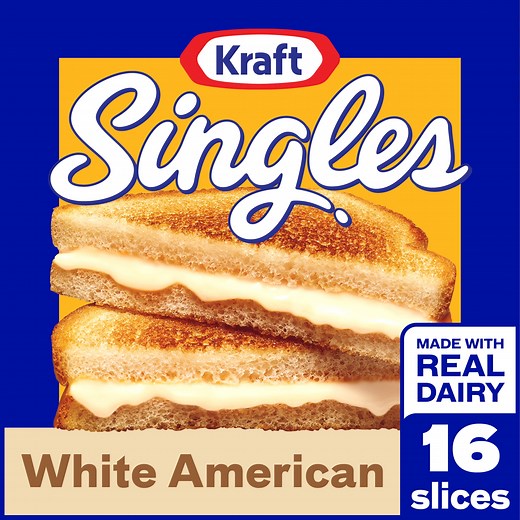 Kraft Singles White American Slices, 16 Count Pack