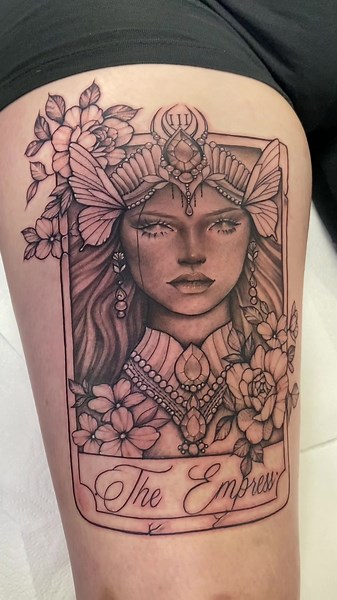 Tarot Lady Tattoo Ideas and Inspiration | Butterfly Woman Empress Tarot