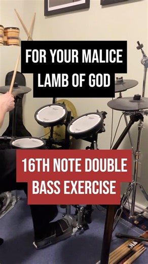 16th Note Double Bass Exercise - Lamb of God For your Malice #drumcover #metal #doublebass #drums