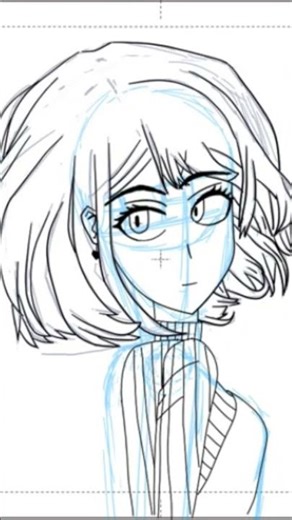 practice 4(drawing girl from referance ) #animation #drawing