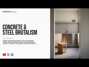 Stunning 3D Rendering of a Minimalist Kitchen in Concrete & Steel | 3Ds Max Tutorial for Beginners