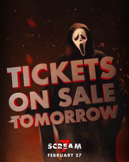 🔪🎬 Scream 7 tickets go on sale tomorrow at Golden Ticket Cinemas. Get ready for the next chapter of terror as the legendary franchise returns—set your reminder and be ready to grab your seats as soon as tickets drop. 🎟️ Get tickets at GTCinemas.com 📍 At select locations. #Scream7 #HorrorMovie #TicketsOnSale #ScaryMovies #GTCinemas | Golden Ticket Cinemas