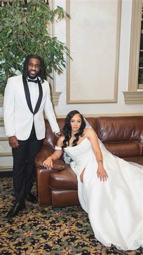 Watch me work ✨📸 BTS of shooting bride & groom portraits on their wedding day. On their questionnaire, the bride specifically asked for photos on this couch—and of course we made it happen 😌 Getting married? Click link in bio to inquire today🤍 #dmvweddingphotographer #engaged #bridetobe #weddingphotography | Images By Geneva