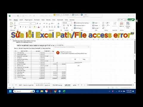 Sửa lỗi Excel Path/File access error