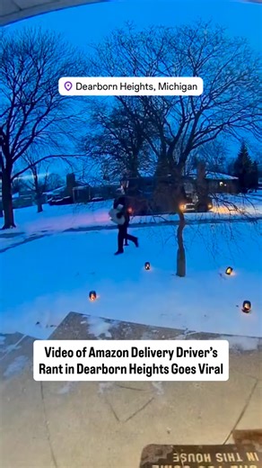 A video going viral on social media shows an Amazon delivery driver venting frustrations while making deliveries in a Dearborn Heights neighborhood. The moment, captured on a home’s Nest security camera, has already been viewed hundreds of thousands of times across multiple platforms and continues to spread online. In the video, the driver criticizes residents for ordering items online rather than driving to stores like Walmart or Target. The comments quickly drew strong reactions from viewers.
