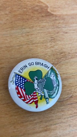 Vintage Erin Go Bragh Shamrock Pin, Irish American Flag Harp Souvenir (1.25") - Etsy
