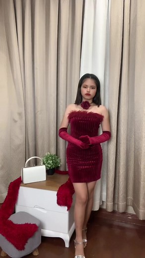Stun in a Velvet Mini Dress with Fur Details