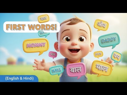 Baby's First Words: Learn English & Hindi | Toddler Talking & Learning Songs!