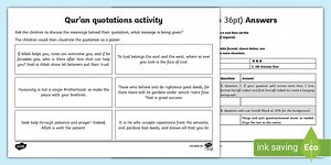 Qur'an Quotes Discussion Activity