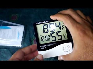 HTC 1 LCD Digital Thermometer Hygrometer - Temperature, Clock, Humidity