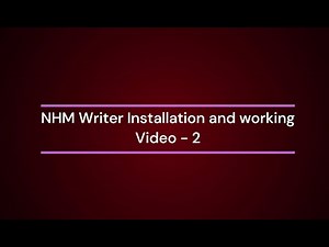 2 NHM writer Installation and working.