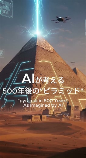AIが考える500年後のピラミッド｜近未来と古代が融合した砂漠都市 #AI #未来都市 #ピラミッド #エジプト #shorts #AIfuture
