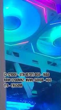 Gaming PC White Build| i3-12100F - GTX 1070Ti 8GB - 16GB RAM 3200MHZ- NVMe 500GB - HDD 1TB - TX650M