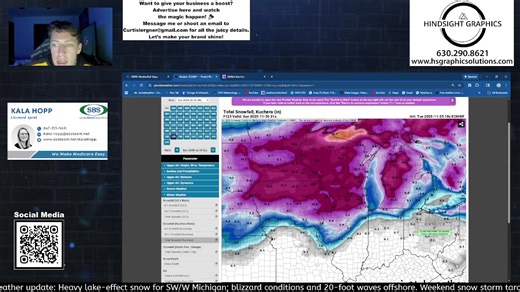Emergency live weather update: Heavy lake-effect snow for SW/W Michigan; blizzard conditions and 20-foot waves offshore. Weekend snow storm targets Northern IL with heavy accumulation and strong winds. Stay indoors, monitor advisories, and prep emergency supplies. I’ll deliver real-time updates as conditions evolve. Safety first: limit travel, secure exits, and charge devices. #WeatherUpdate #LakeEffectSnow #StormAlert #BlizzardWarning #MichiganWeather #IllinoisWeather #WinterStorm #StaySafe #Tr