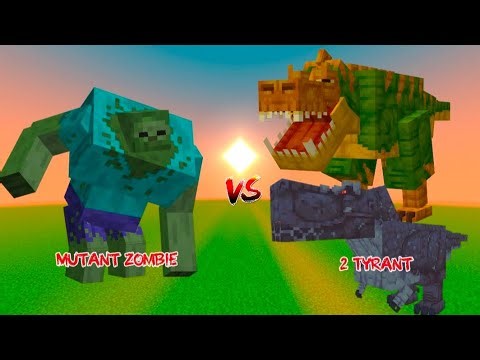 Mutant Zombie VS 2 Tyrant | Minecraft java mob battle | epic mob fight