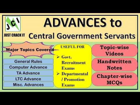 Advances to Central Government Servants || New Course by JCI