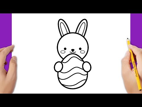 HOW TO DRAW A BUNNY HOLDING AN EASTER EGG EASY | EASTER DRAWING