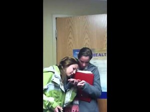 My seventeen year old sister crying before her flu shot