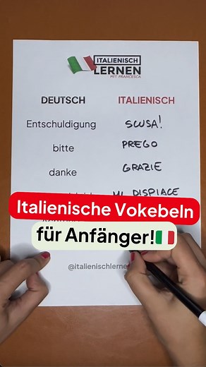 295K views · 2.5K reactions | Speichere dir das Video und folge uns, um Italienisch zu lernen! ⚠️ Willst du wirklich Italienisch lernen? Jetzt ist der perfekte Moment! ✨ Unser exklusiver Videokurs kombiniert Struktur, Übungen und echtes Sprechen – für alle Niveaus, mit klarem Plan bis zum nächsten Level!  Klicke auf den Link in meinem Profil – der Videokurs ist aktuell reduziert! | Italienisch Lernen mit Francesca | Facebook