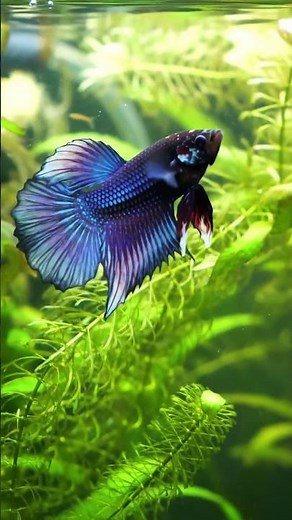 Majestic Purple Betta Fish in a Planted Tank ✨