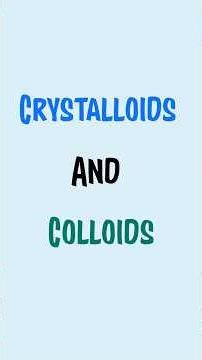 crystalloids vs colloids #crystalloids #colloids #ivfluids #nursing #nursingstudent #shorts