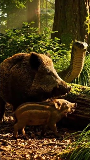 The moment a predatory snake attacks a wild boar‼️ #shorts #snake #wildboar