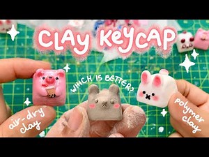 DIY ARTISN KEYCAP with clay | all my tips and tricks, cracked air dry clay, dusty polymer clay