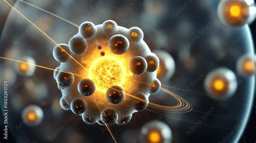 Microscopic Universe: A vibrant and detailed image of a microscopic cellular structure, radiating with energy, hints at the vastness and complexity of the unseen world.