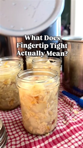 Amber Hollis on Instagram: "Ever hear someone say “put your ring on fingertip tight” when canning and wonder what that actually means? You’re not alone. This quick tutorial breaks it down in a simple, visual way so you can can with confidence and avoid common mistakes that lead to seal failures or buckled lids. If you are pressure canning or water bath canning, how tight you apply your rings matters more than most people realize. Too tight and air cannot escape. Too loose and you risk siphoning