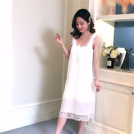 Nightgowns Women Solid White Sleepwear