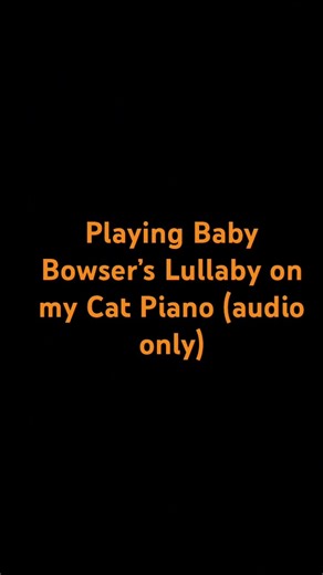 Baby Bowser’s Lullaby but I’m playing it on my cat piano
