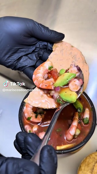 Each Coctel is made freshly for each customer here at Don Monchis 🦐 🐙 We have three different Coctels to choose from, our regular Coctel de Camarón, our Coctel de Camarón y Pulpo, and our Coctel Especial that comes with Camarón Cocido, callo, and Camarón crudo💪 And you can also add on anything you like to them! #mariscosdonmonchis #mariscos #fyp #viral #california