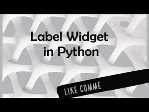Label Widget In Python
