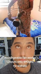 413K views · 1.4K reactions | No wahala! This rechargeable 18inch big fan can stay on for 12hours has led light and it can charge your phone as well,for only 690ghc get yours #aircooled #reelsviralシ #fbreelsfypシ゚viralシ #facebookviral #viralreelsfacebook | BOB ONE | Facebook