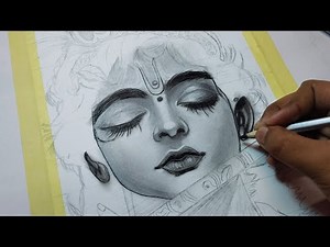 Shree Krishna Drawing, How to Draw Shree krishna, Step By Step Pencil Sketch Tutorial