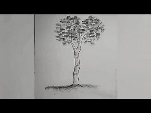 Simple and easy 🌳 tree drawing with charcoal.#tree #drawing #simple #easy #shorts
