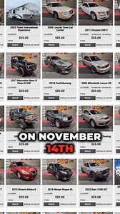 🚗🔨 Don't miss out on these amazing cars hitting the auction block on Nov 14th! ⏰ Hurry, you have 6 days left to place your bids! See you there! 💥💯 #CarAuction #BidNow #November14th #AmazingCars #Don'tMissOut #GetYourBidsIn #ExcitingEvent #JoinUs #AuctionBlock #LimitedTime | Trucks & Auto Auction