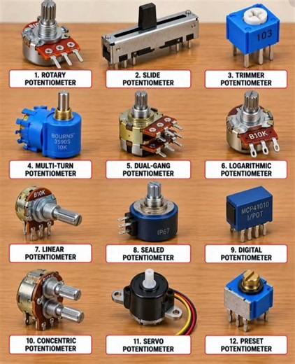Types of Potentiometers Explained | Complete Visual Reference Guide #diyelectronics #learnelectronic