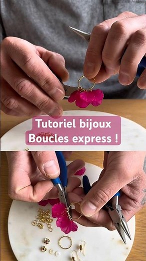 Tutoriel boucles d’oreilles en 10 min chrono ! #diyjewelry #jewelrymaking #jewelrytutorial