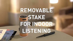 Kitsound Diggit Outdoor Freestanding Bluetooth Garden Speaker with Removable Stake Silver/Wood