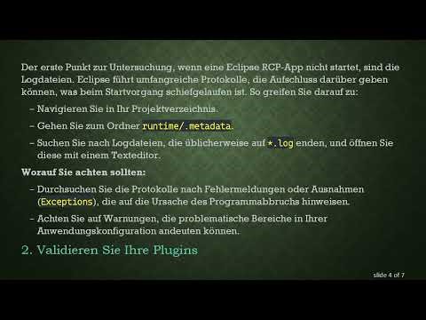Fehlerbehebung bei „Eclipse RCP Anwendung startet nicht“