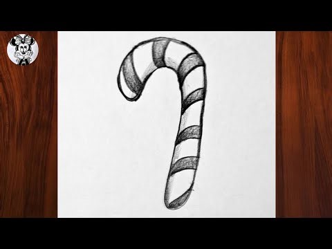 How to draw candy cane | How To Draw Christmas Stuff | Christmas pictures drawing 
