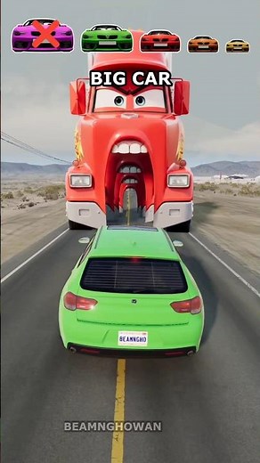 Small & Big Cars Vs Mad Truck 😨🚛 | BeamNG.Drive